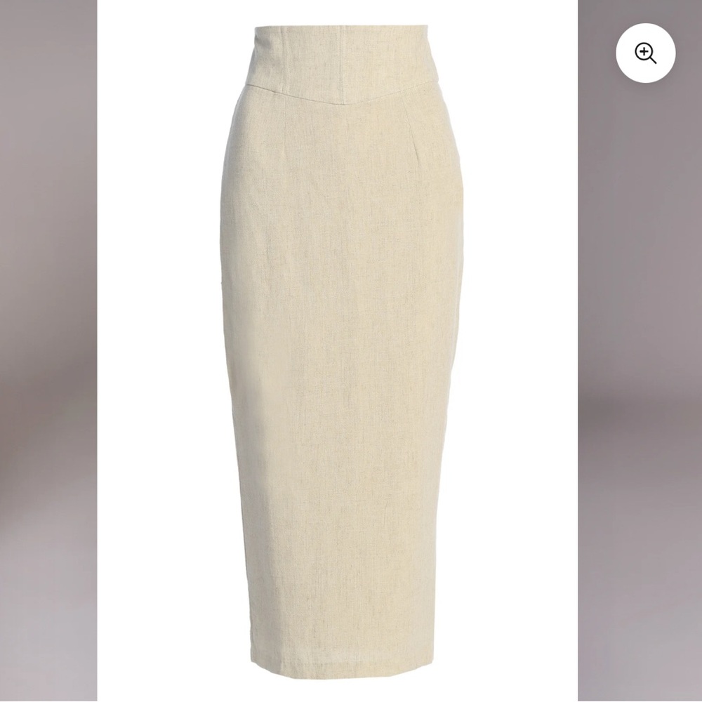Linen Pencil Skirt - Natural Coastland Linen Skirt